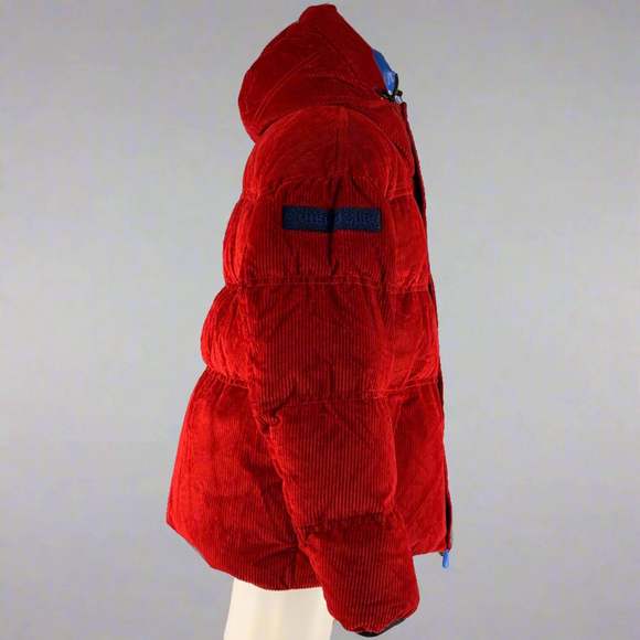 MONCLER GRENOBLE Red Corduroy Cotton Hooded Jacket - Picture 3 of 10